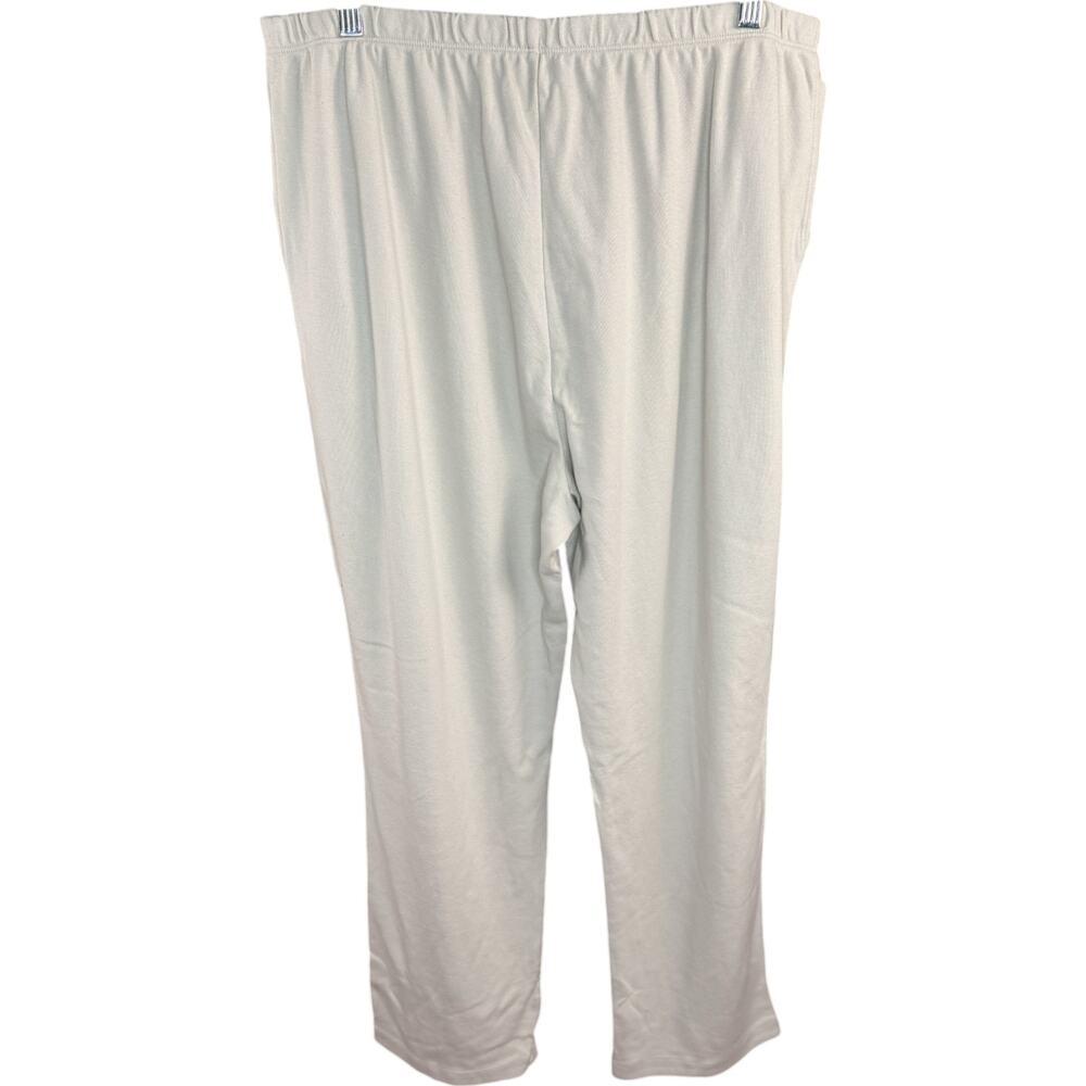 Lands’ End 1X/P Cotton Lounge Pants Beige Elastic Waist Pull-On 16W‎ 18W